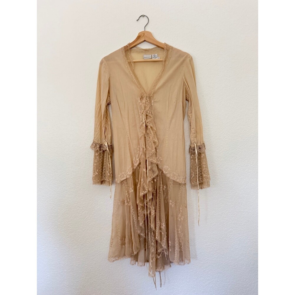 Vintage Newport News Fancy Lace Ruffle Cardigan Victorian‎ Womens 6 Coquette